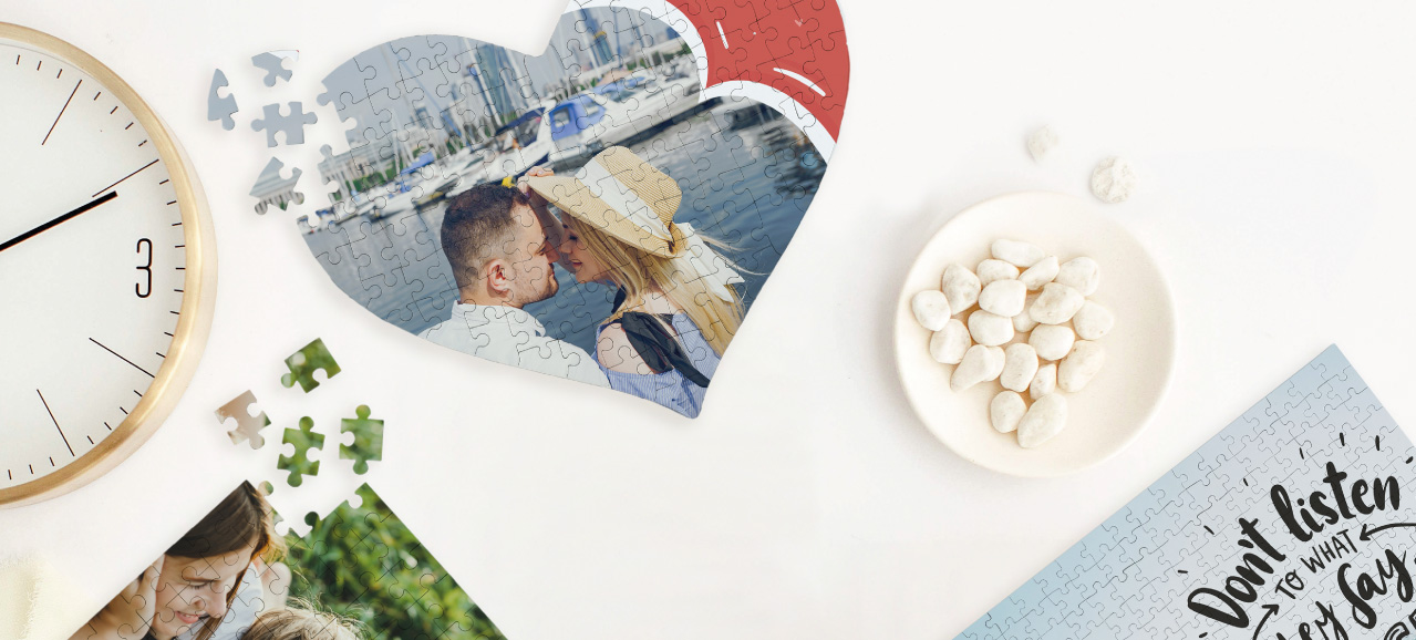 vários formatos de puzzles personalizados